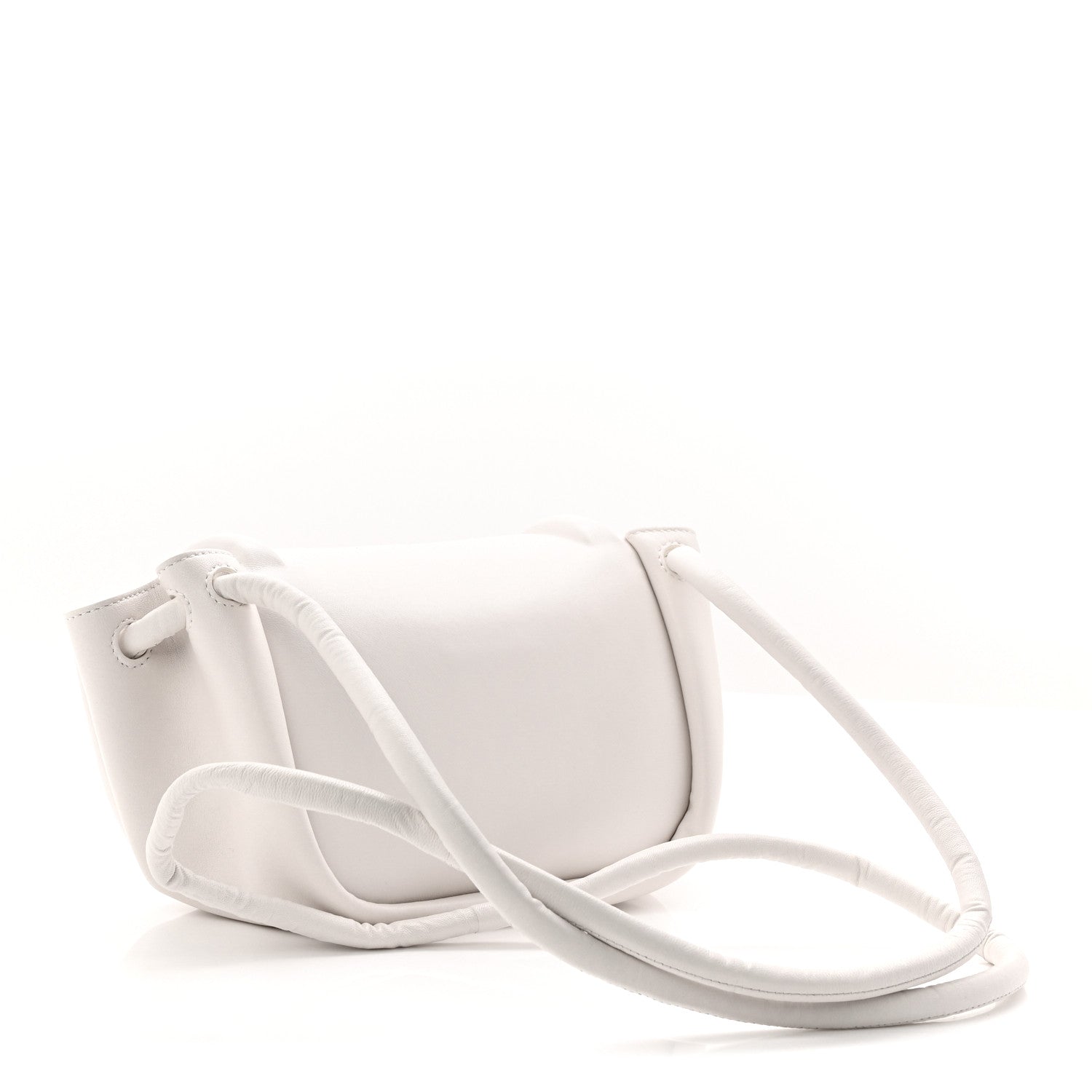 Lambskin Small Beak Triangle Flap Shoulder Bag Chalk
