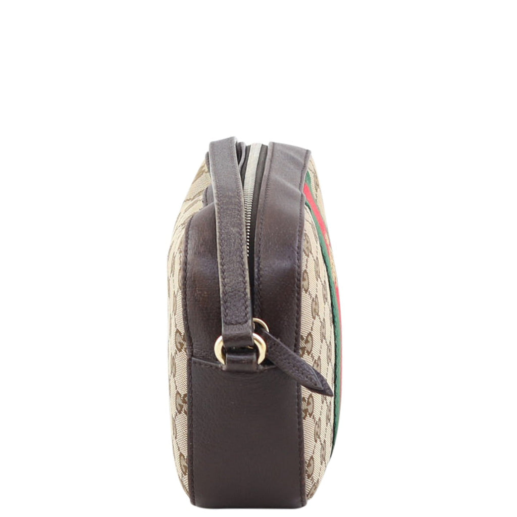 Gucci GG Canvas Webby Bee Crossbody Bag