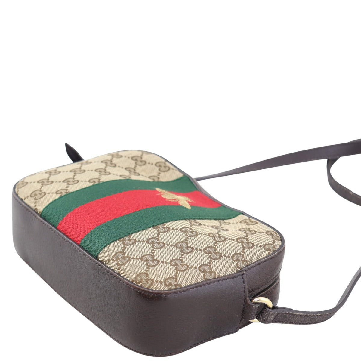 Gucci GG Canvas Webby Bee Crossbody Bag