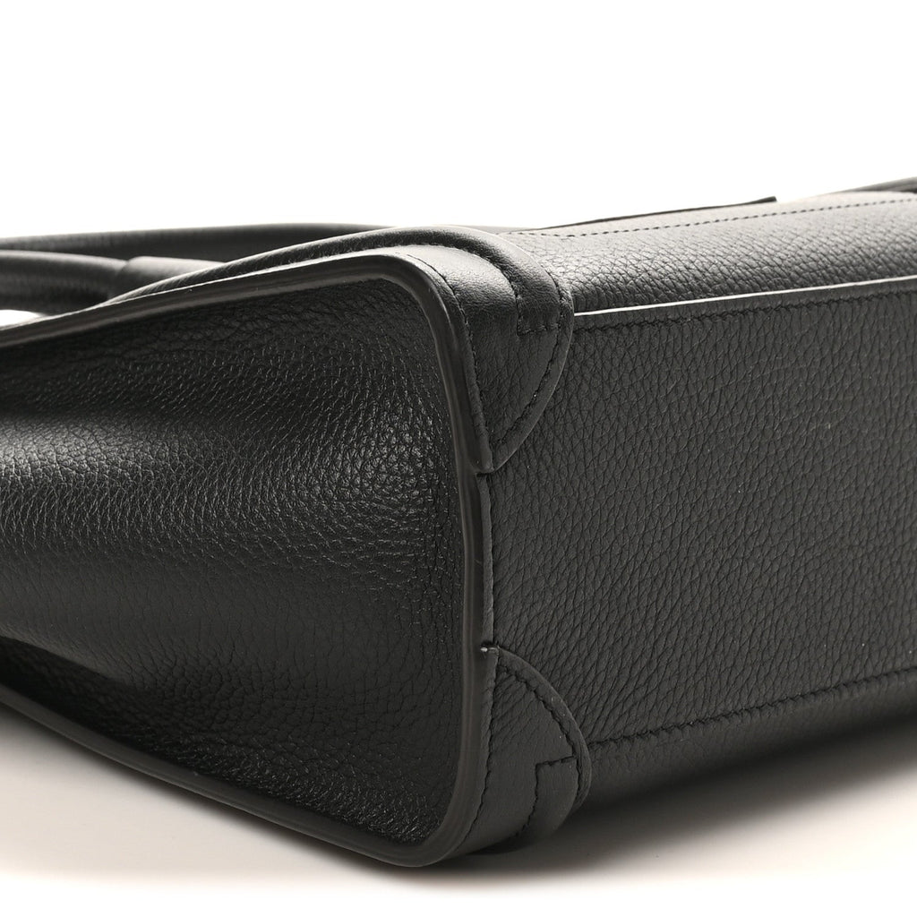 Drummed Calfskin Nano Luggage Black