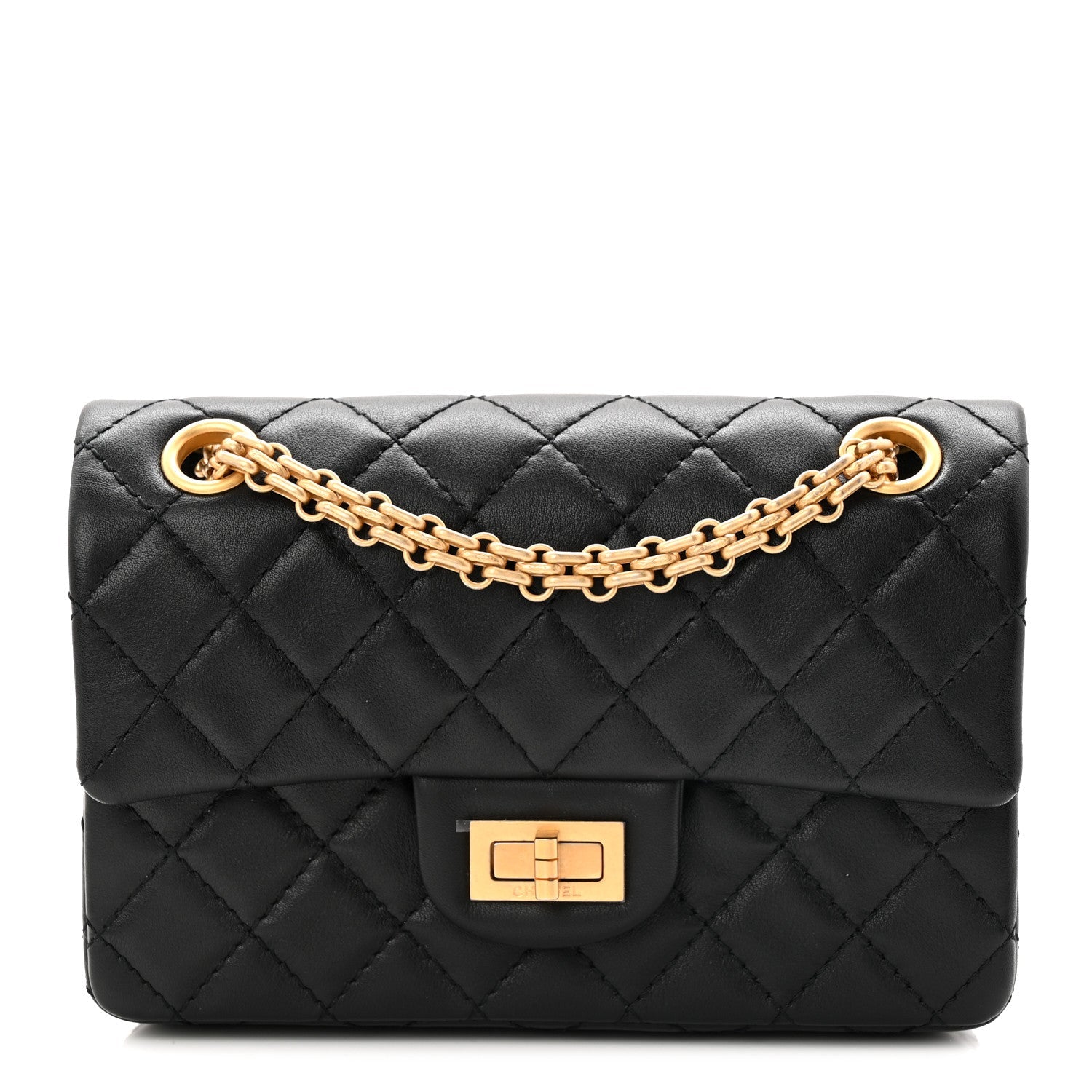 Calfskin Quilted 2.55 Reissue Mini Flap Black