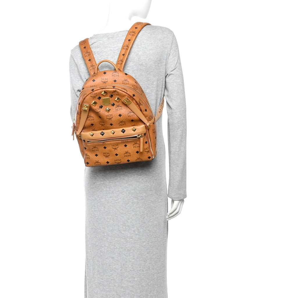 Visetos Studded Small Dual Stark Backpack Cognac