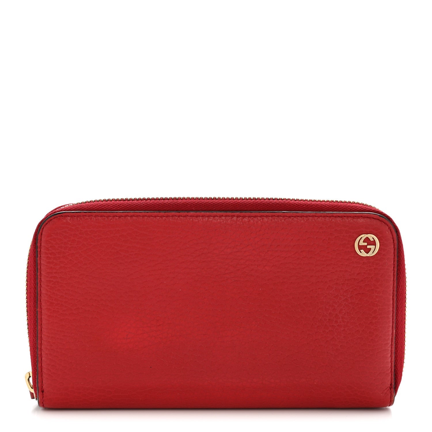 Dollar Calfskin GG Zip Around Wallet Red