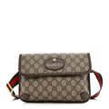 GG Supreme Monogram Neo Vintage Web Belt Bag Brown