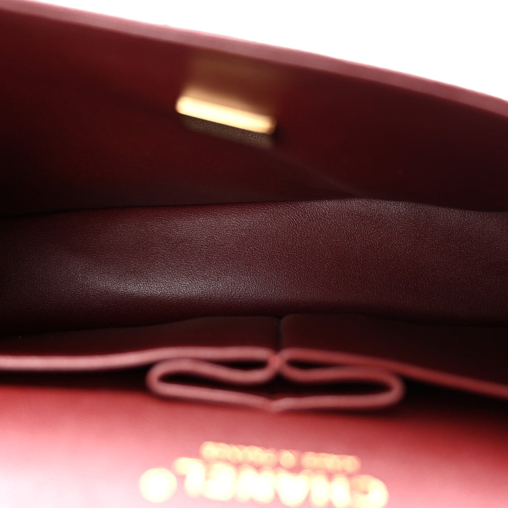 Caviar Quilted Medium Double Flap Burgundy