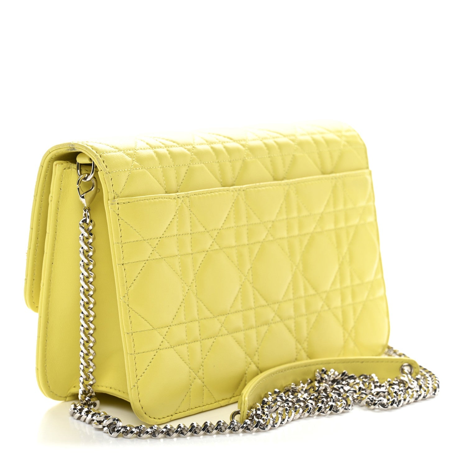 Lambskin Cannage Miss Dior Promenade Pouch Citron
