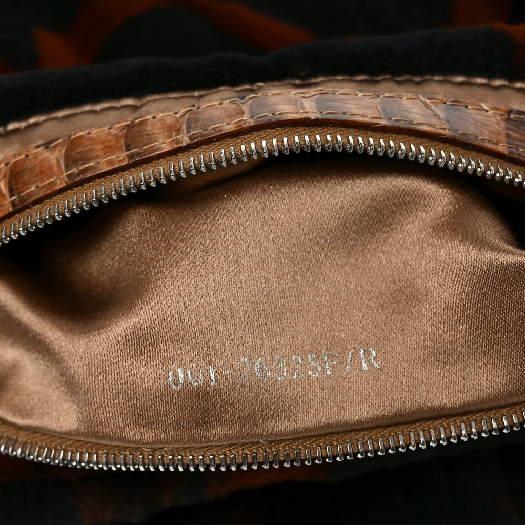 Mink Snakeskin Chevron Mama Baguette
