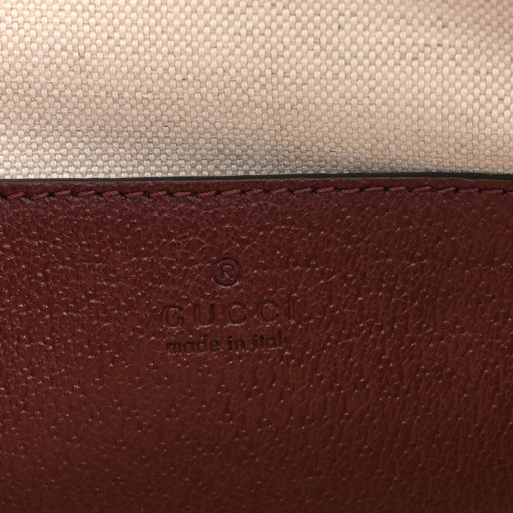 Monogram Textured Dollar Calfskin Mini Horsebit 1955 Top Handle Bag Sahara Rubino Chardonnay