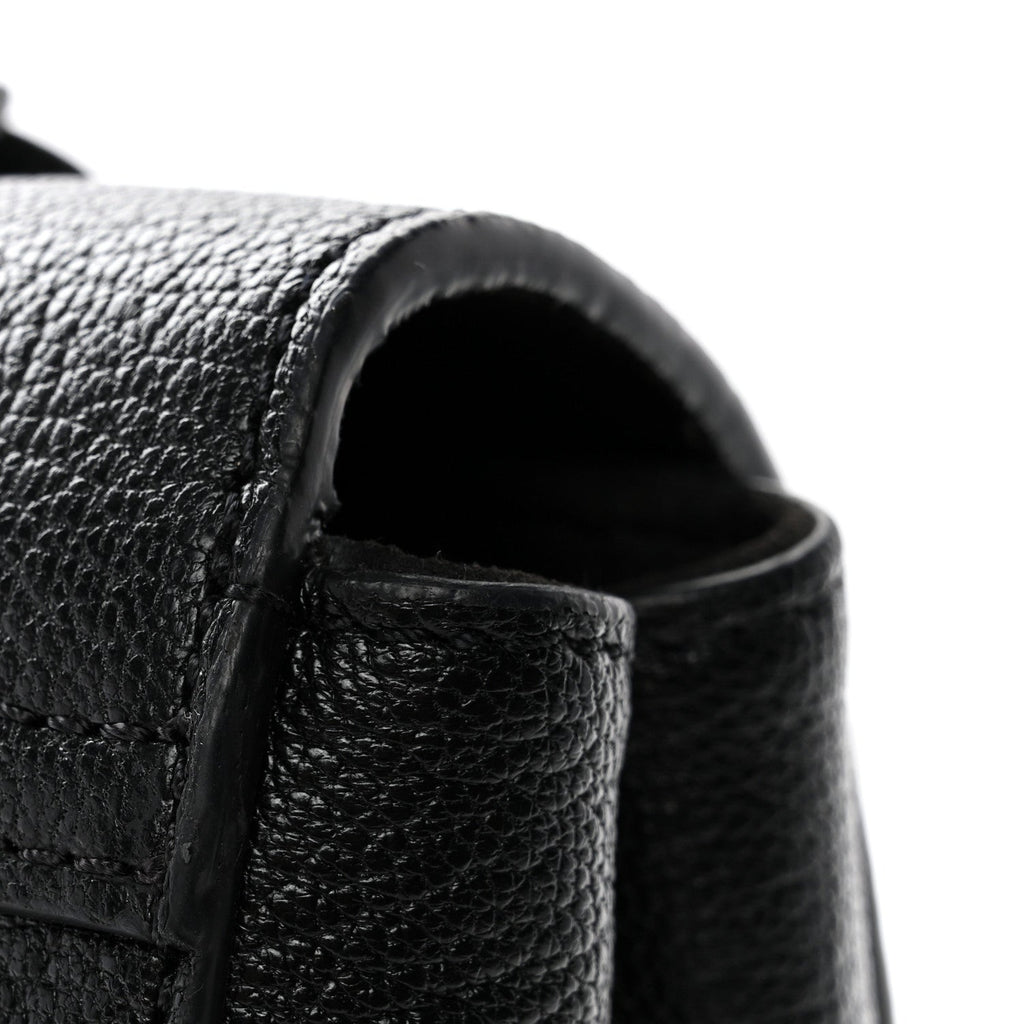 Small Classic Grain Calfskin Medium Lily Black
