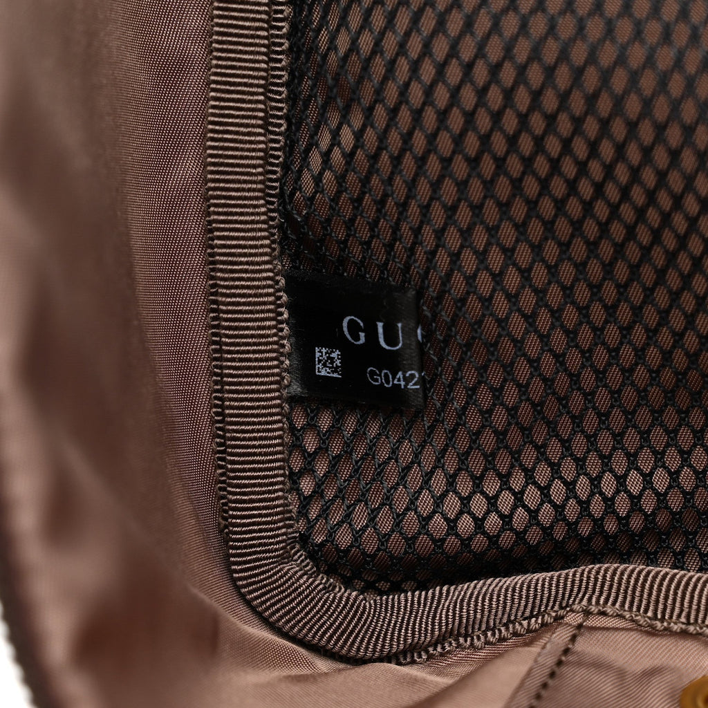 GG Supreme Monogram Textured Dollar Calfskin Web Savoy Shoe Case Bag Beige Ebony New Acero