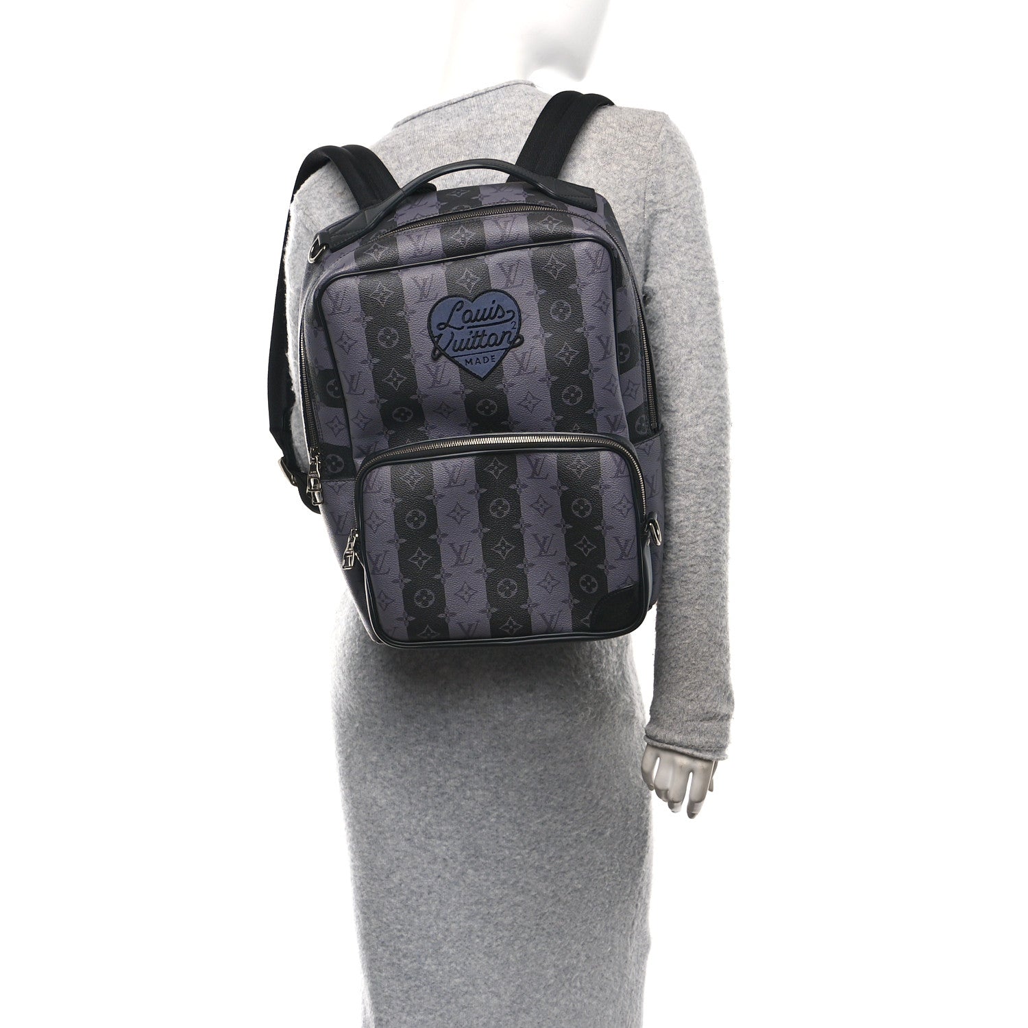 X NIGO Monogram Eclipse Stripes LV Heart Modular Utilitary Backpack