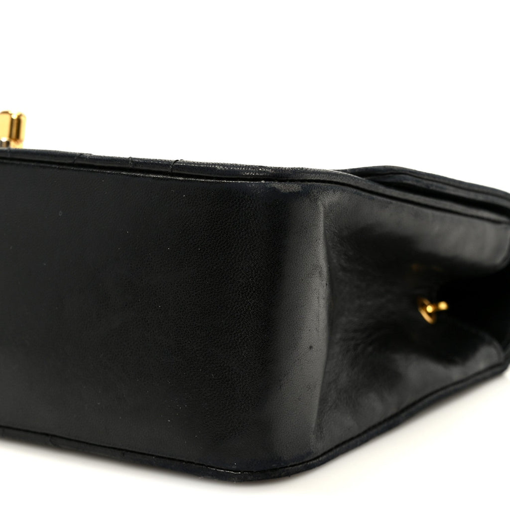 Lambskin Quilted Small Single Flap Black