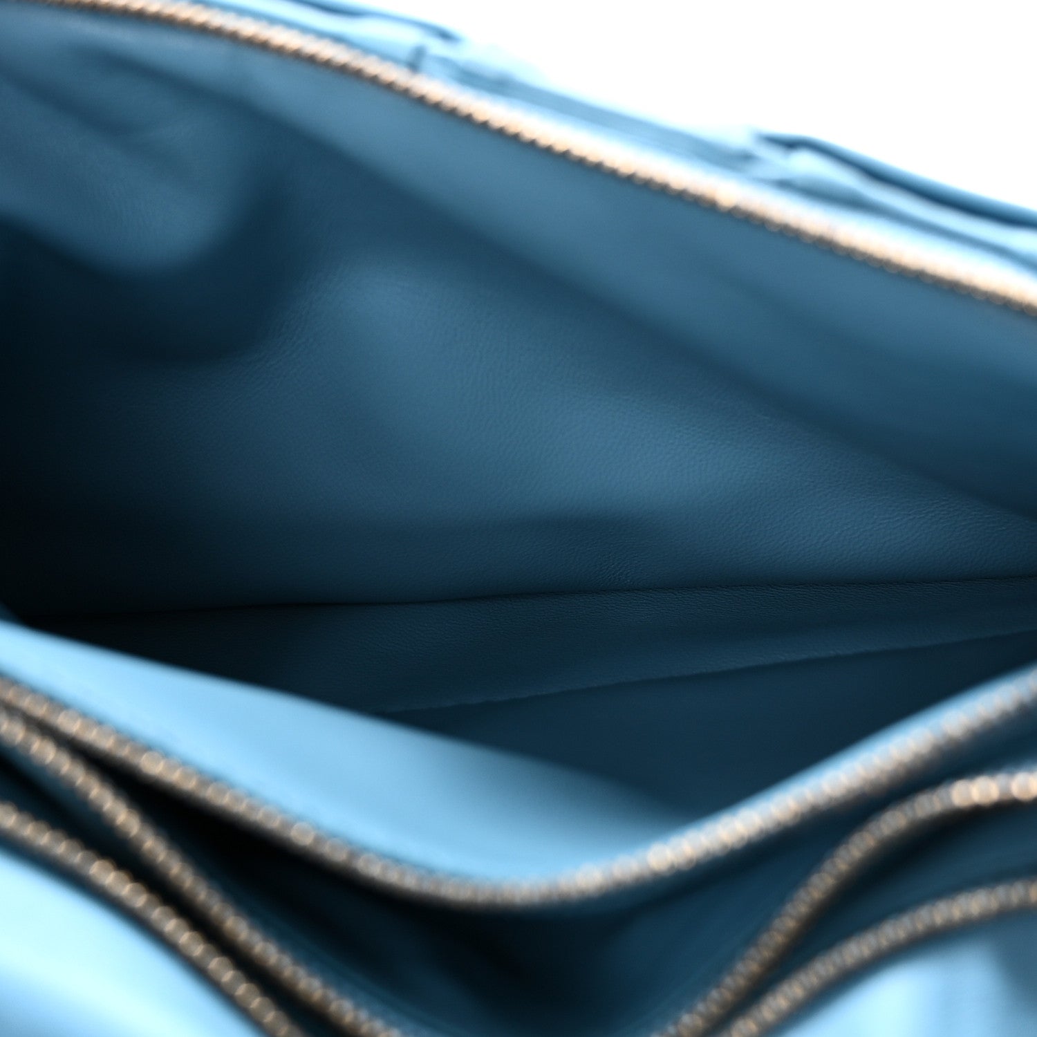 Woven Calfskin Viva Bow Shoulder Bag Blue