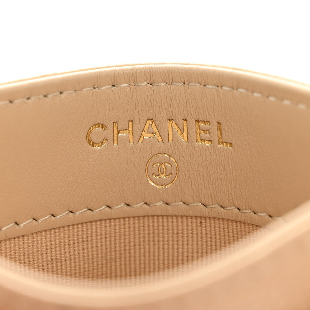 Caviar Quilted  Holder Beige