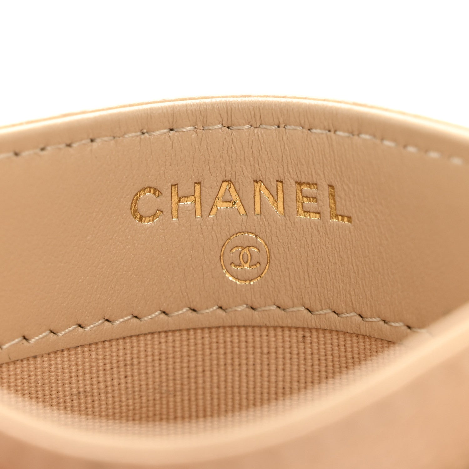 Caviar Quilted  Holder Beige