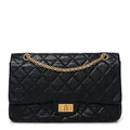 Aged Calfskin Quilted 2.55 Reissue 227 Flap Black