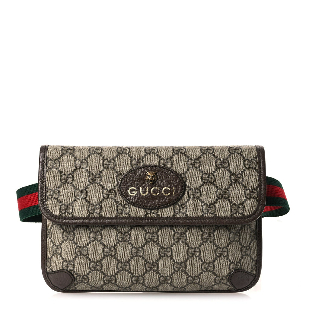 GG Supreme Monogram Neo Vintage Web Belt Bag Brown