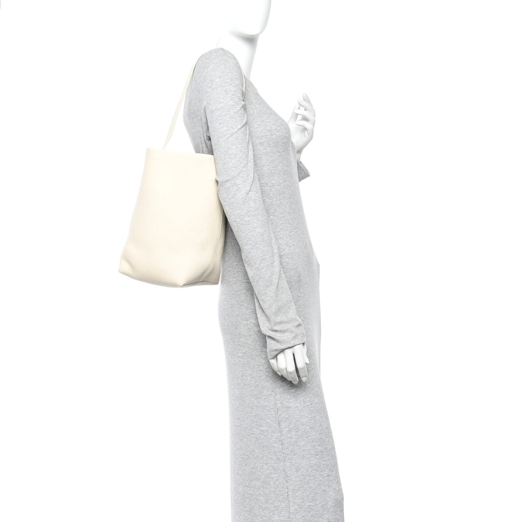 Grained Calfskin Medium N/S Park Tote Ivory