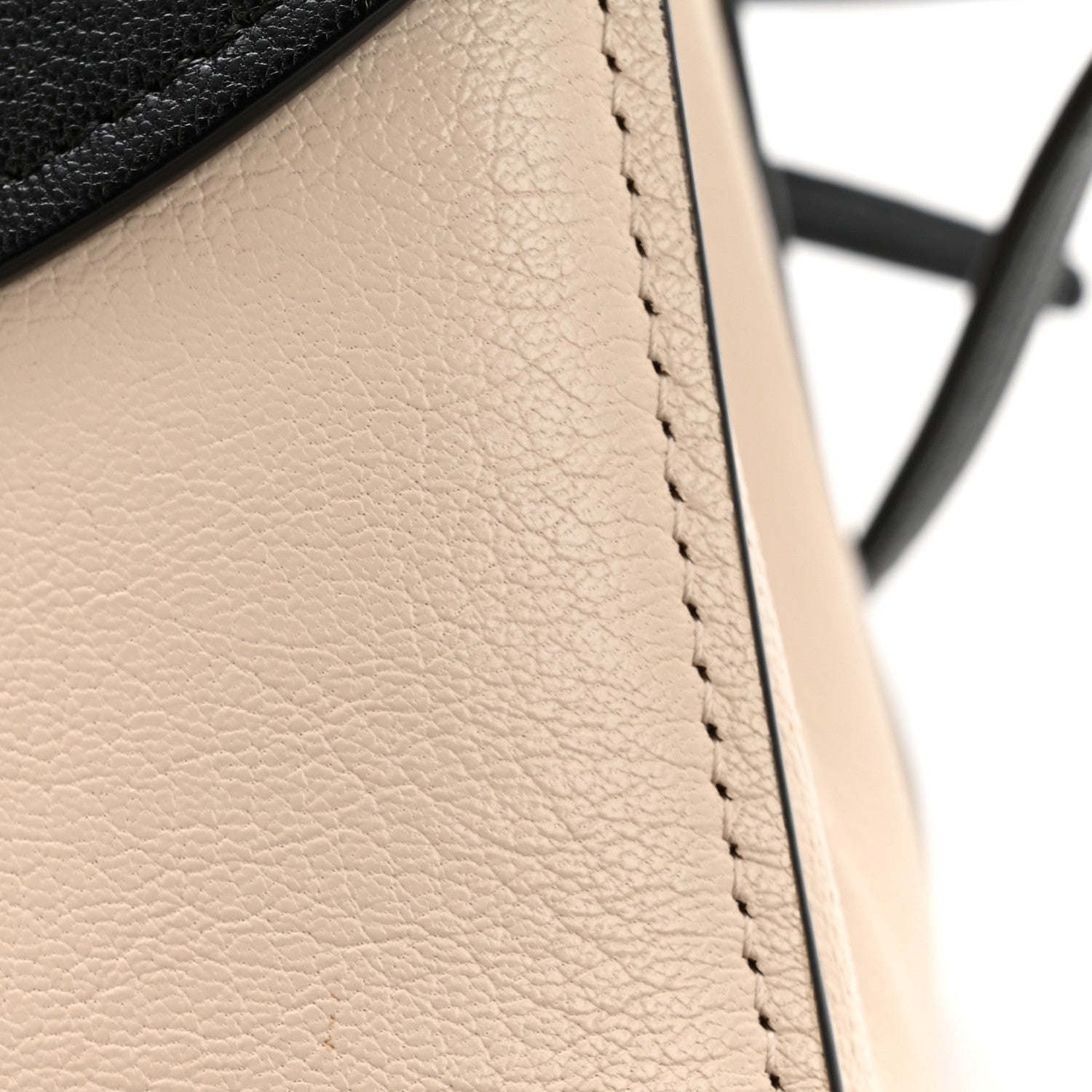Calfskin Small Margot Top Handle Satchel Bone Black