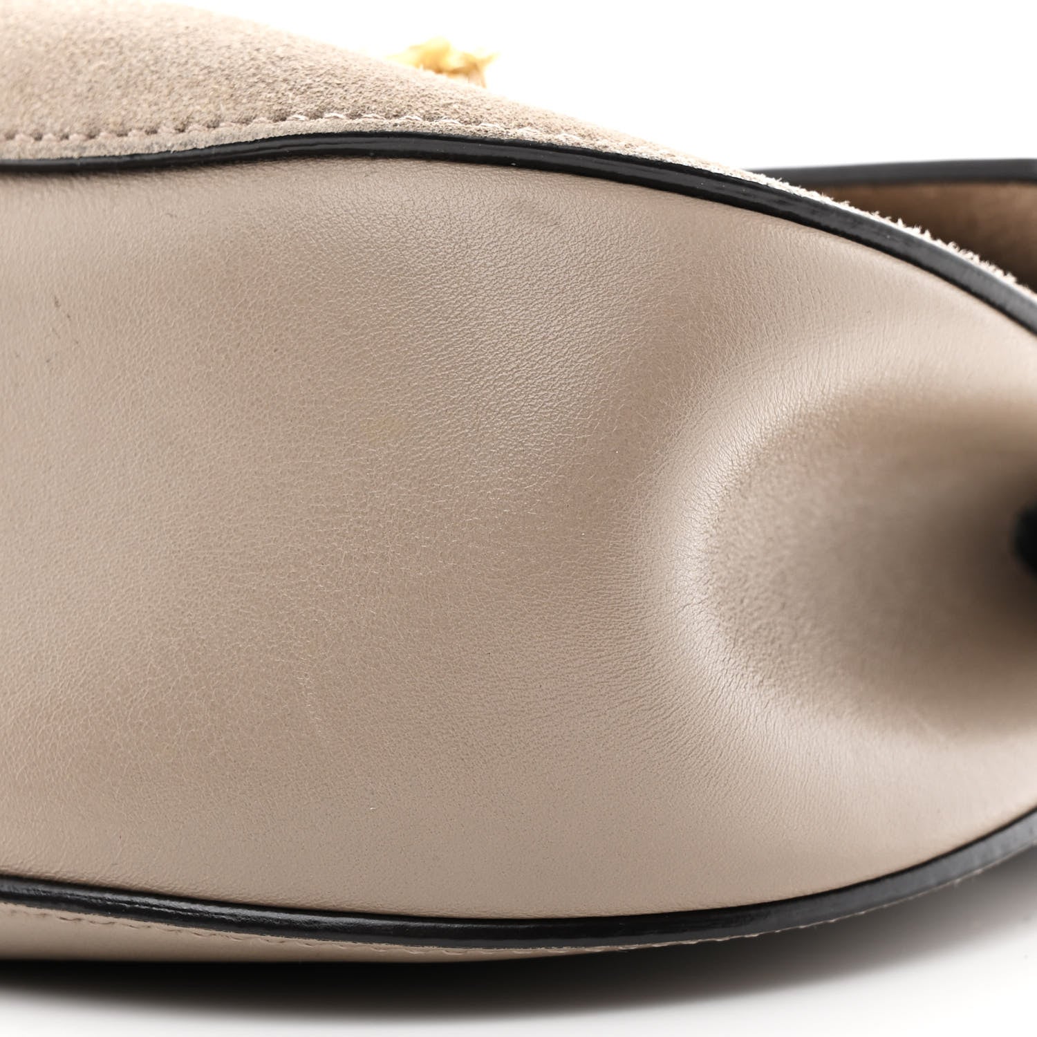 Suede Smooth Calfskin Drew Shoulder Bag Motty Grey