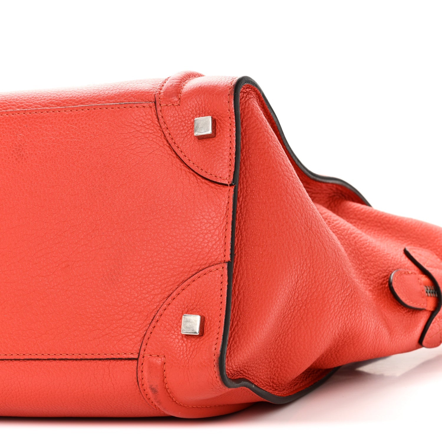 Drummed Calfskin Mini Luggage Coquelicot