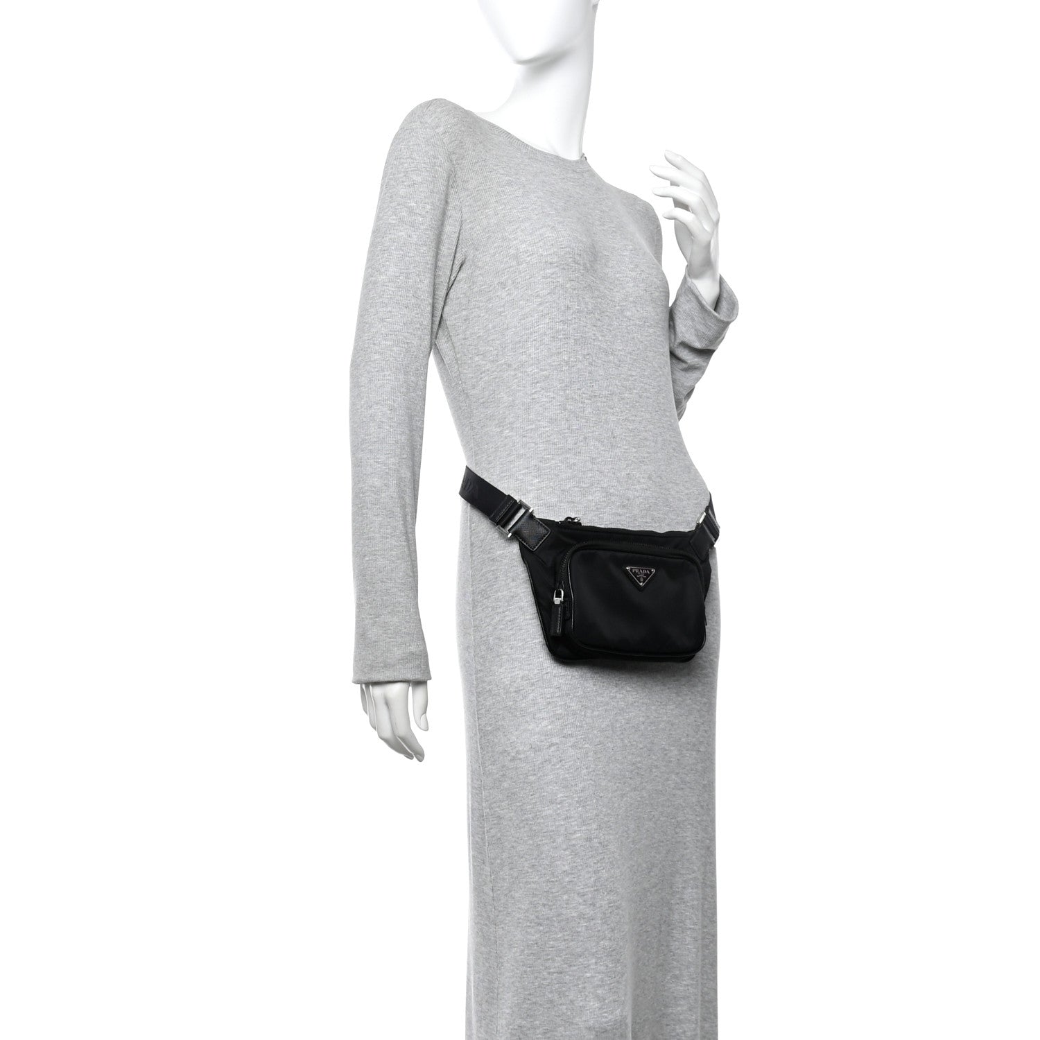 Re-Nylon Saffiano Belt Bag Black