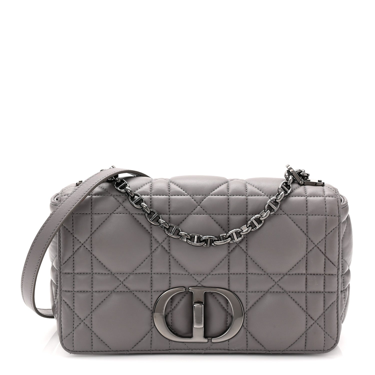 Calfskin Macrocannage Medium Caro Bag Iron Grey