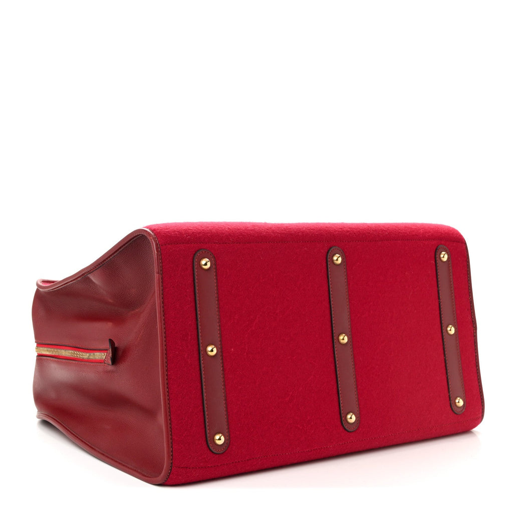 Felt Barenia Feu2Dou Travel Bag Rouge Vif Rouge H