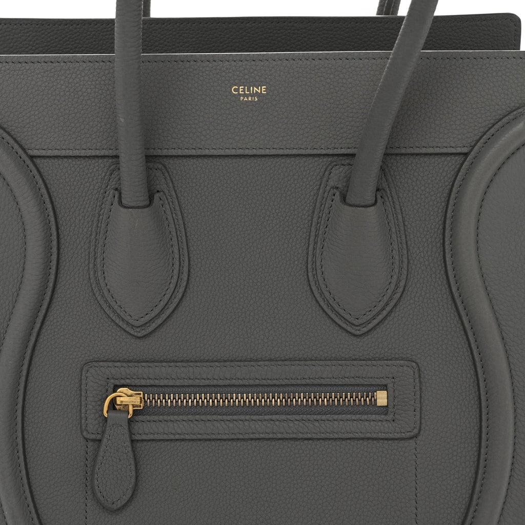 Baby Drummed Calfskin Micro Luggage Kohl