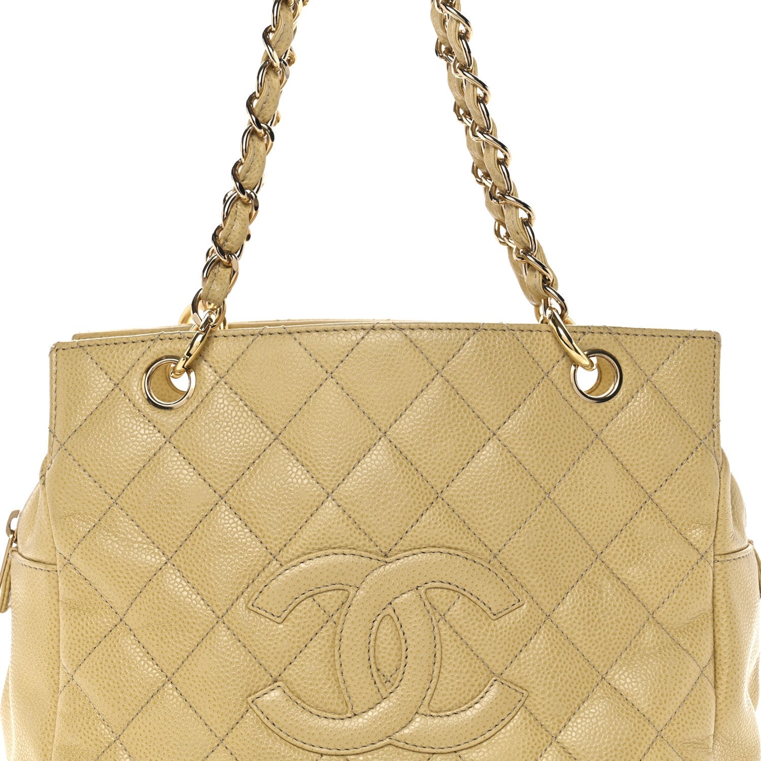 Caviar Quilted Petit Timeless Tote PTT Beige