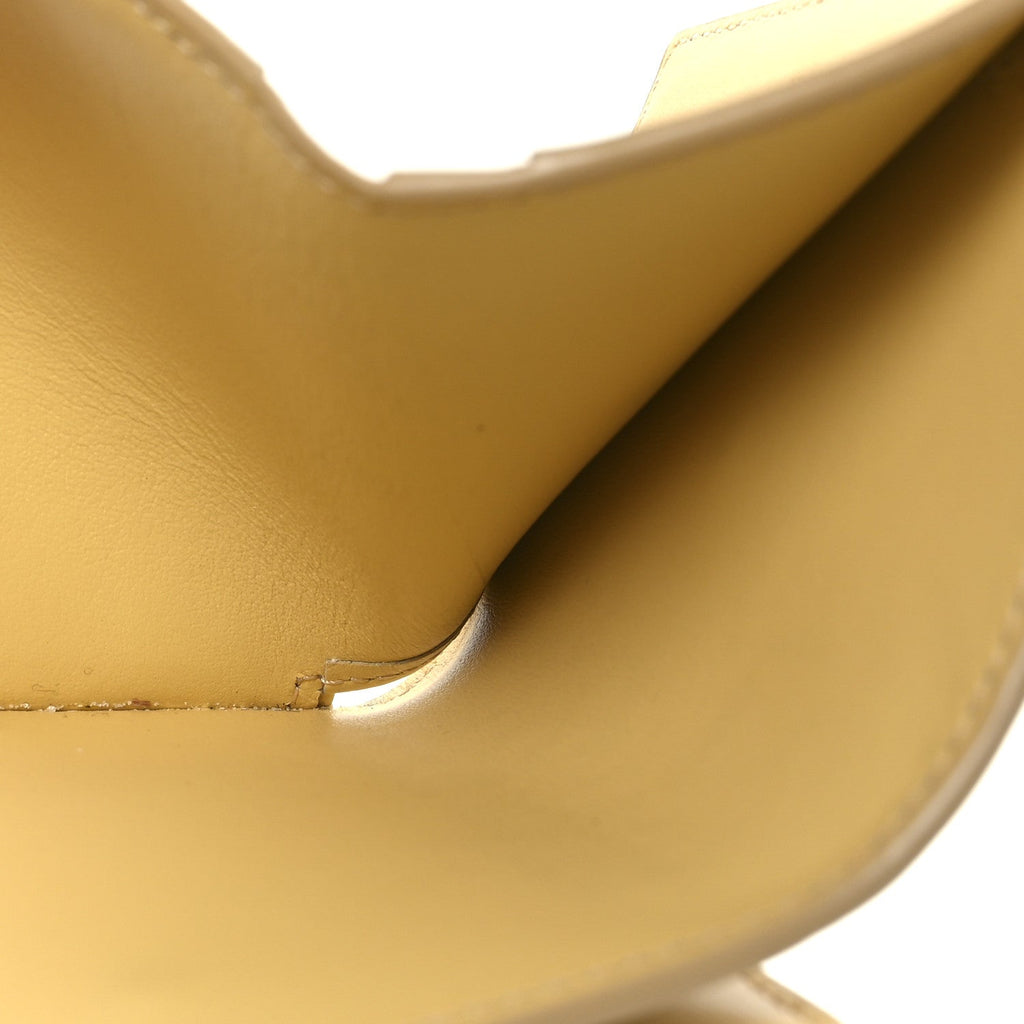 Shiny Calfskin Compact Triomphe Wallet With Coin Purse Pollen