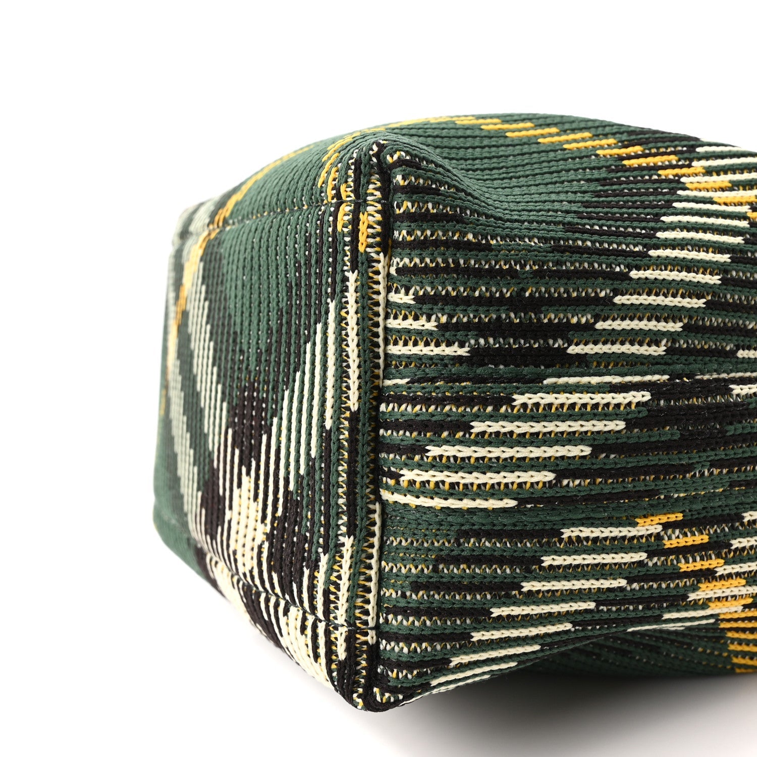 Canvas Knitted Check Mini Peg Duffle Bag Ivy
