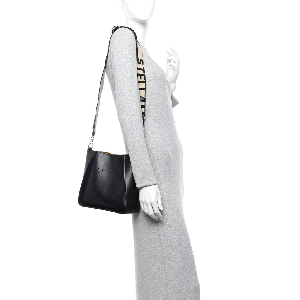 Eco Alter Nappa Perforated Logo Mini Crossbody Black