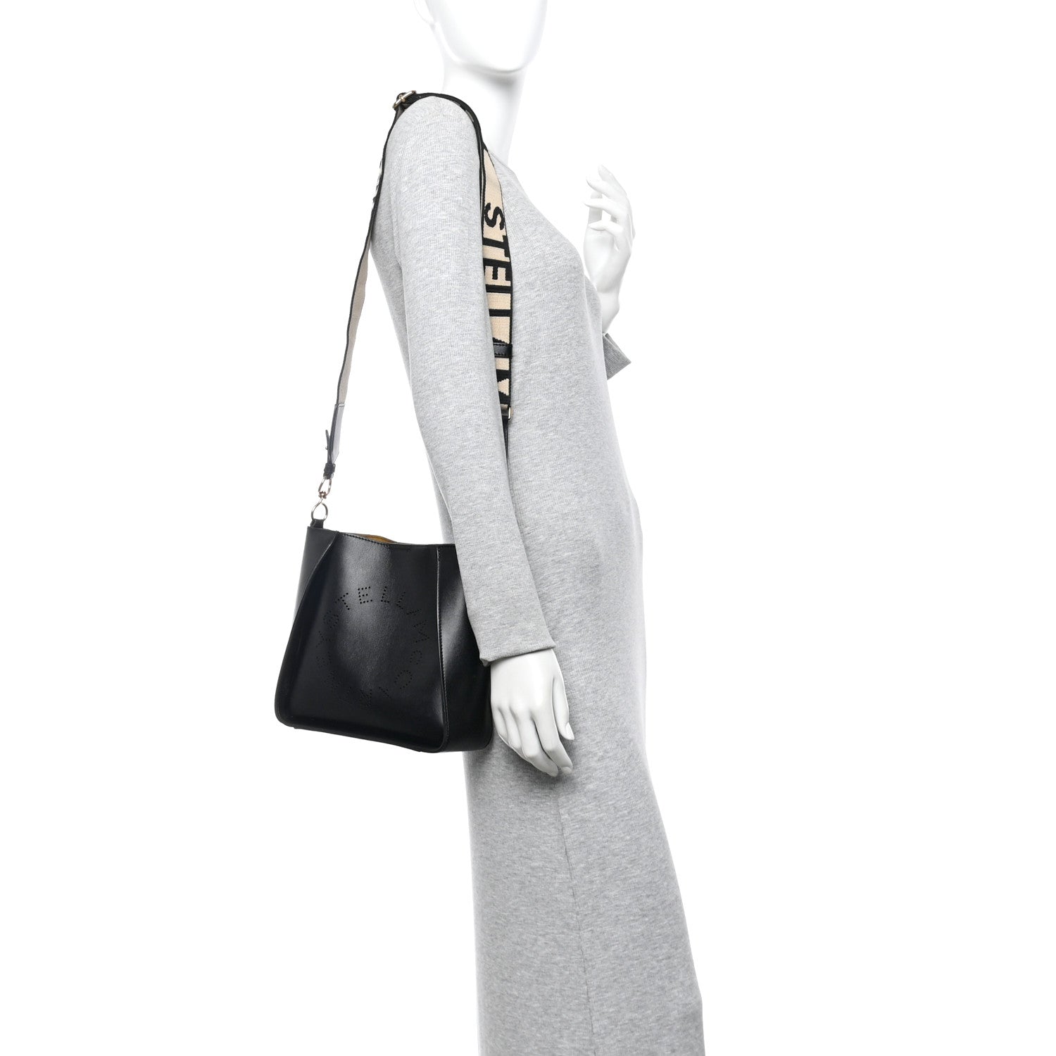 Eco Alter Nappa Perforated Logo Mini Crossbody Black