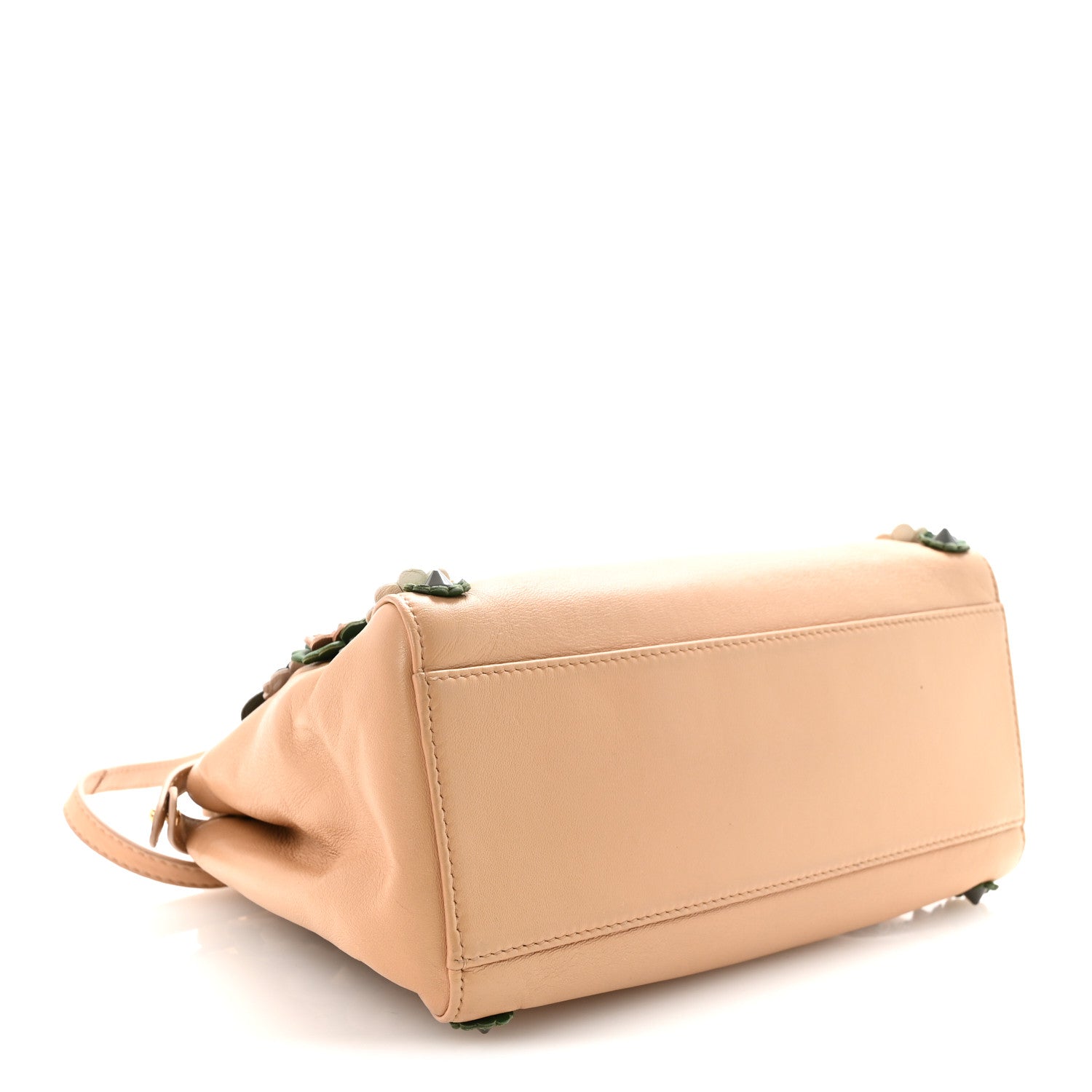 Nappa Flowerland Mini Peekaboo Iconic Satchel Miele Scuro