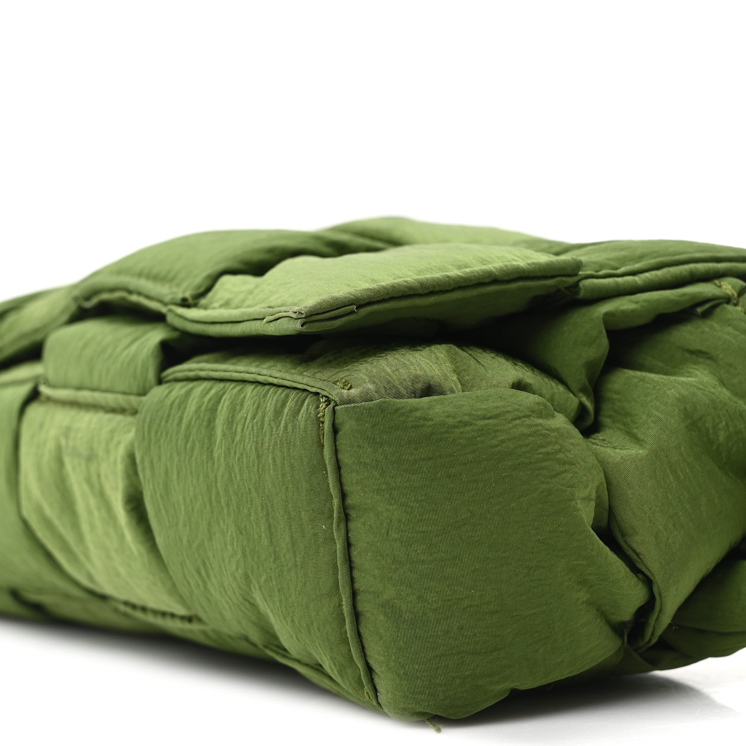 Nylon Intrecciato Padded Tech Mini Cassette Belt Bag Avocado