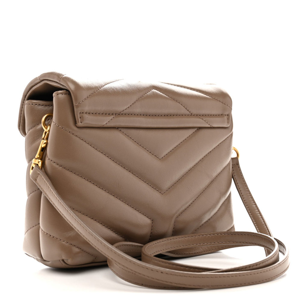 Calfskin Y Quilted Monogram Toy Loulou Crossbody Bag Taupe