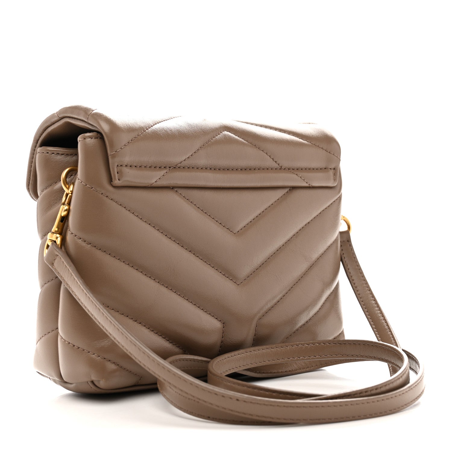 Calfskin Y Quilted Monogram Toy Loulou Crossbody Bag Taupe