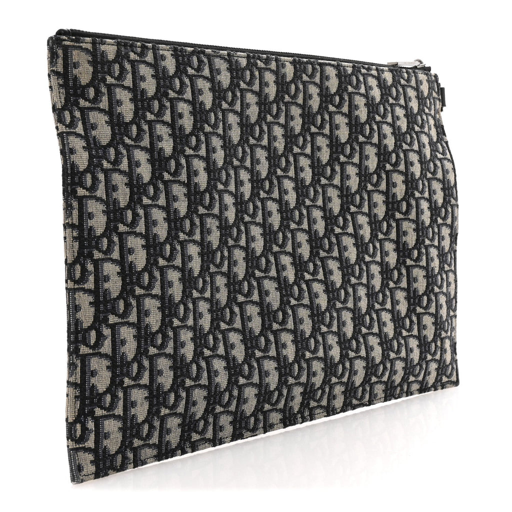Oblique A4 Flat Pouch Clutch Blue