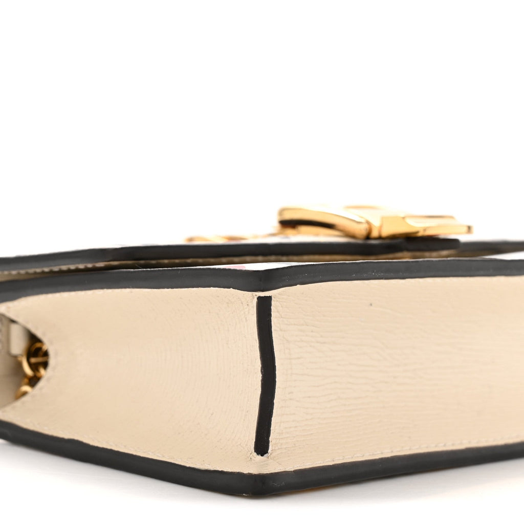 Textured Calfskin Valentine's Day Super Mini Sylvie Chain Shoulder Bag Ivory