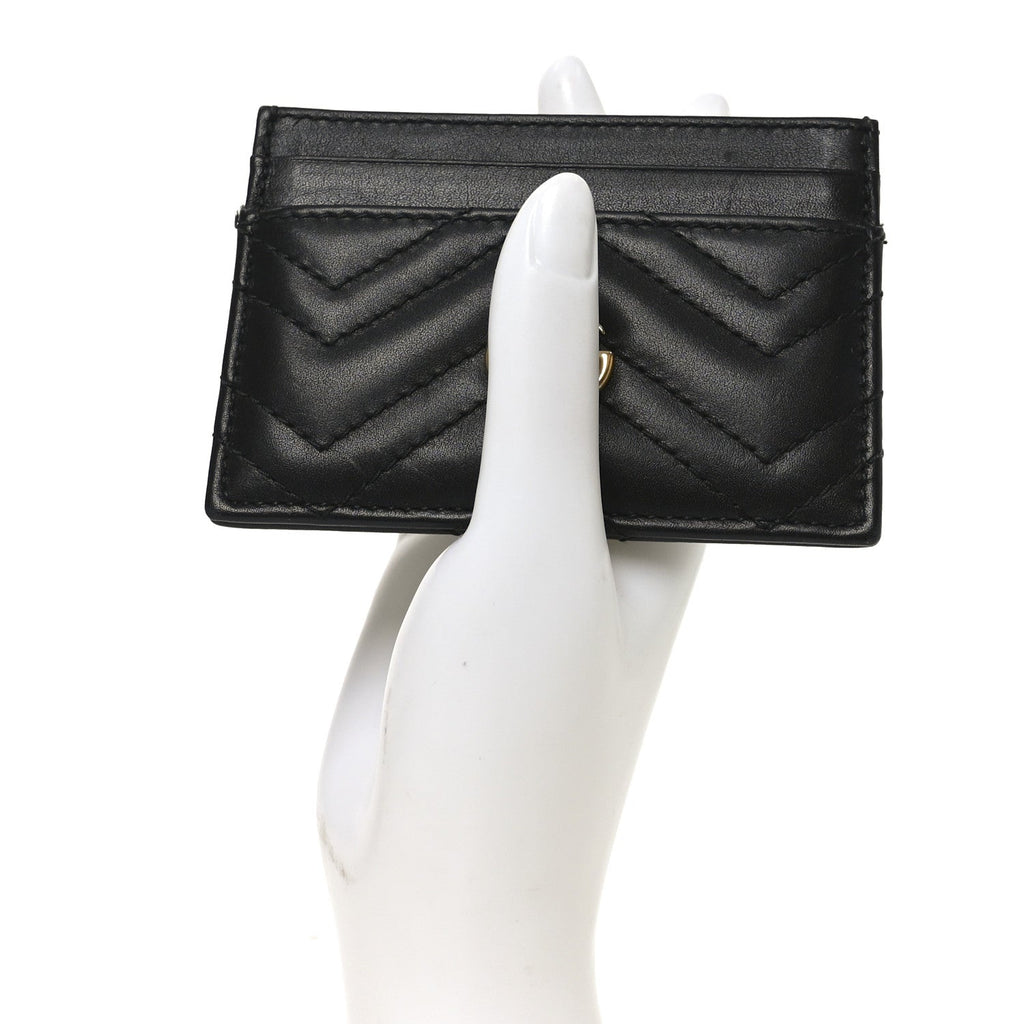 Calfskin Matelasse GG Marmont  Holder Black