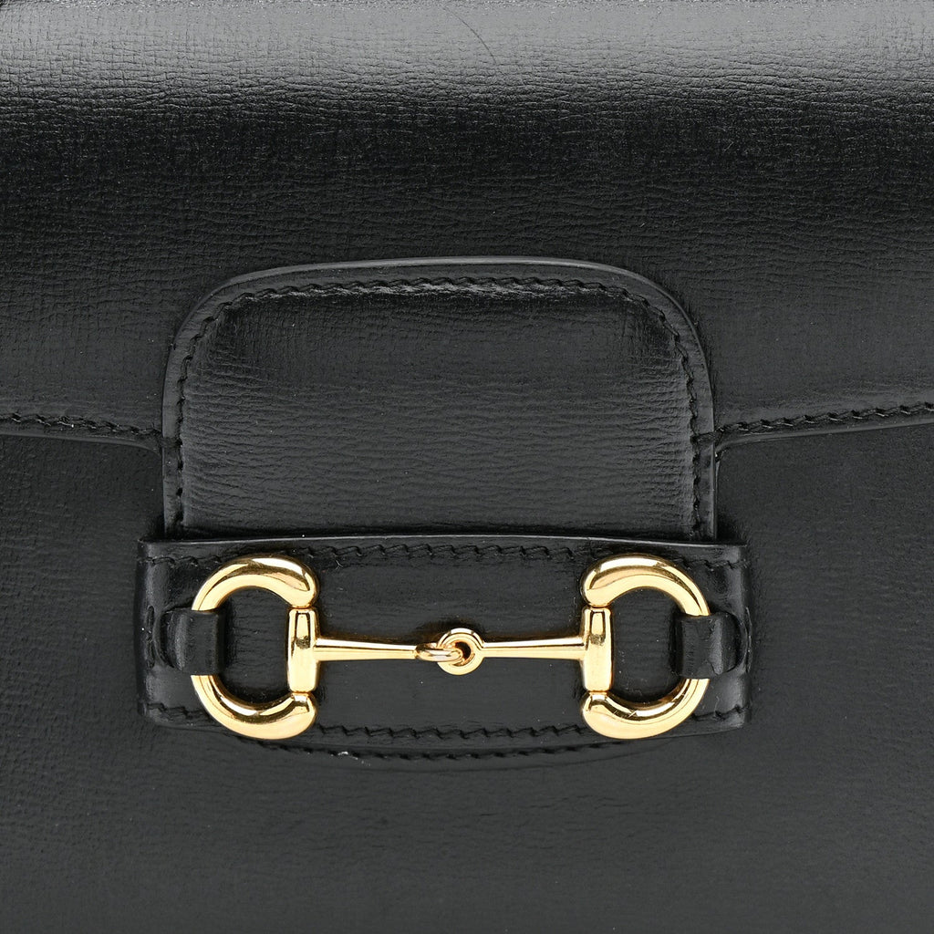 Azalea Calfskin Web Mini Horsebit 1955 Shoulder Bag Black
