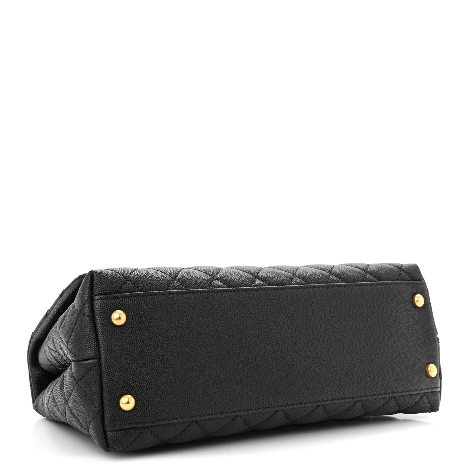 Caviar Quilted Small Coco Handle Flap Black
