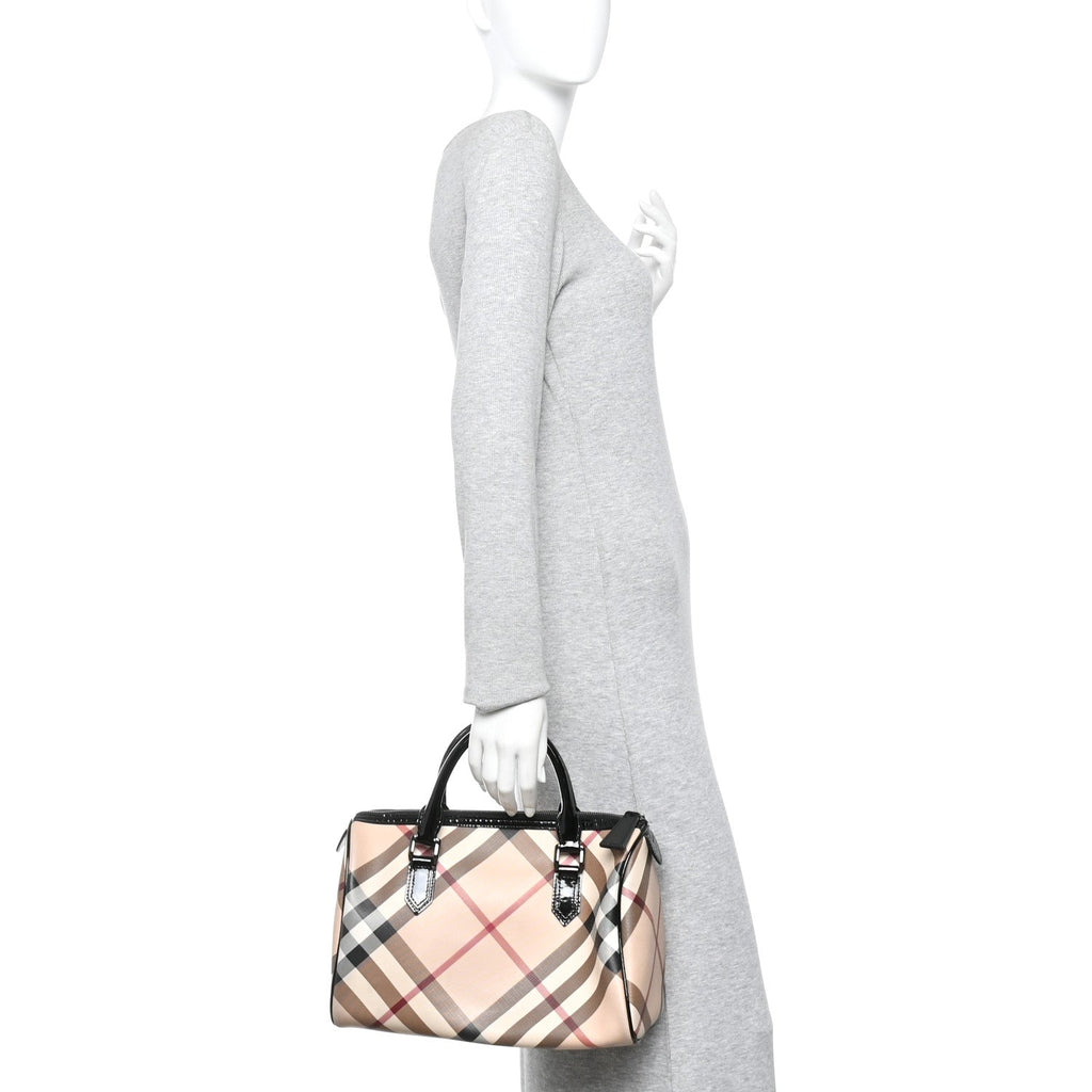 Nova Check Patent Small Chester Bowling Bag Black