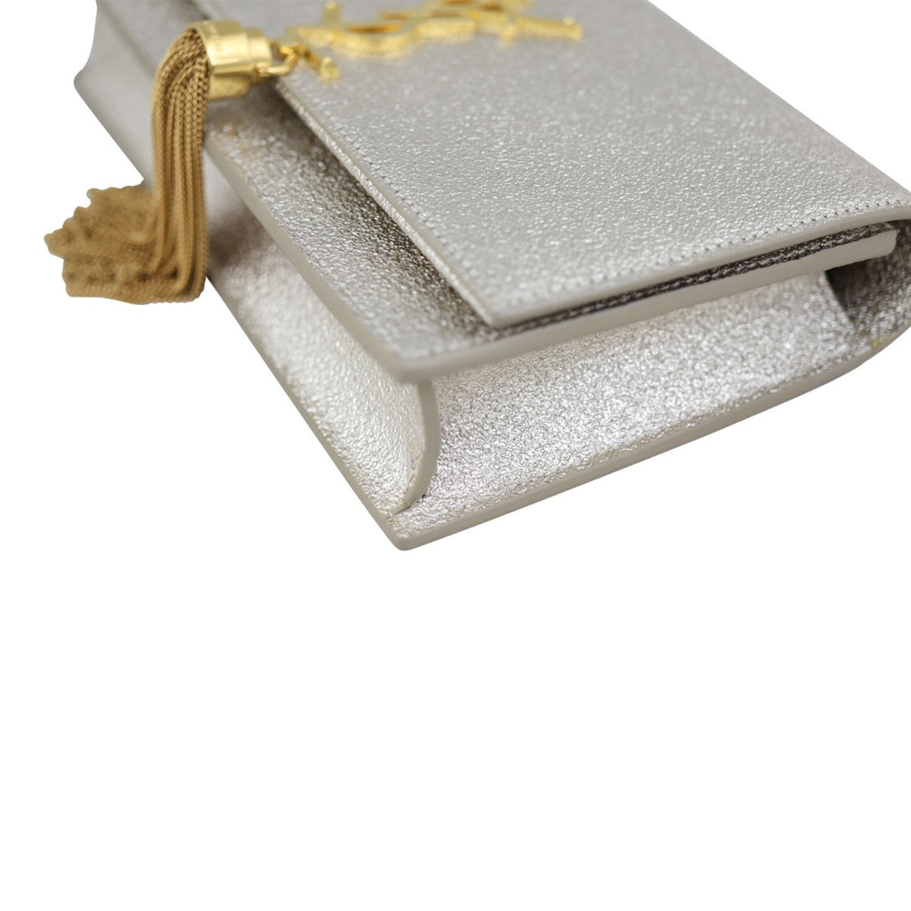 Saint Laurent Kate Metallic Chain Wallet