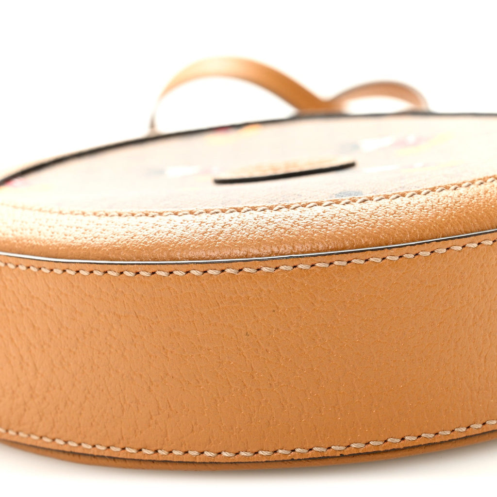 X DISNEY Mini Vintage GG Supreme Monogram Mickey Mouse Round Shoulder Bag Beige Vintage Sun Oil