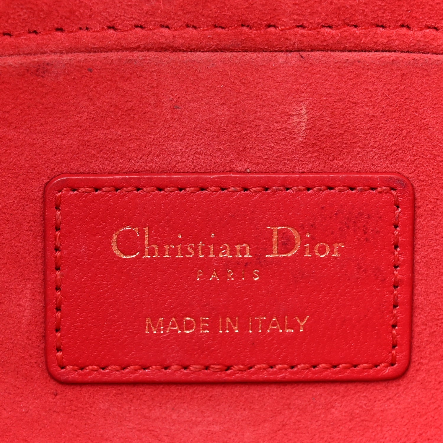 Lambskin Cannage Medium Lady D-Joy Red