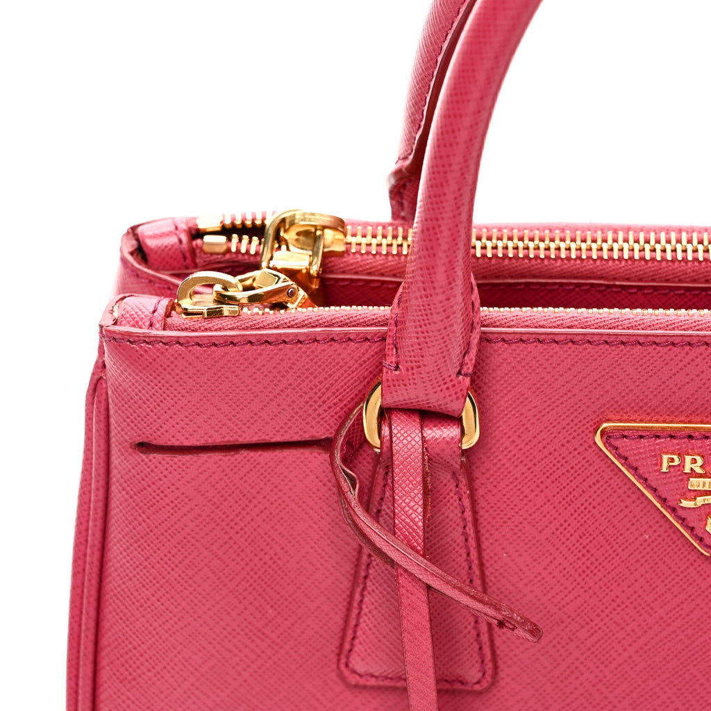 Saffiano Mini Galleria Double Zip Tote Peonia