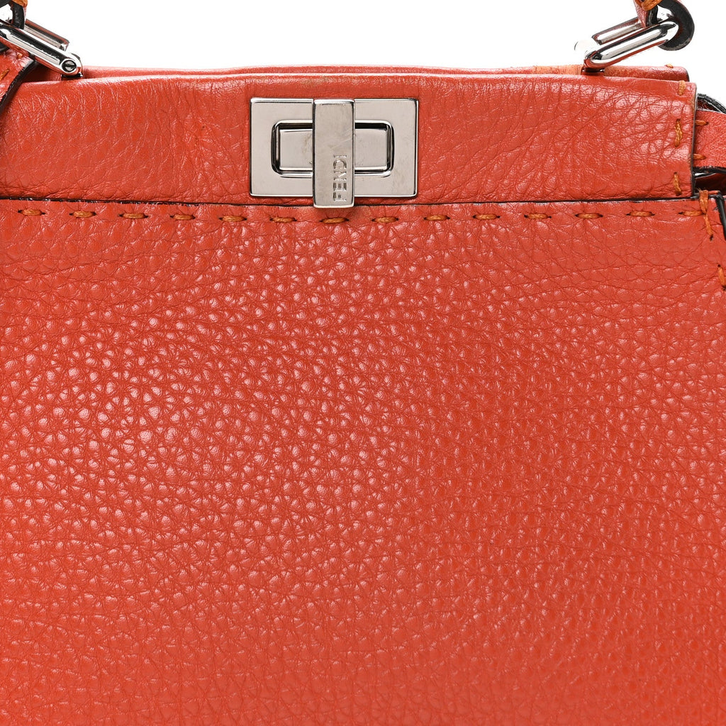 Cuoio Romano Selleria Mini Peekaboo Iconic Satchel Dark Orange