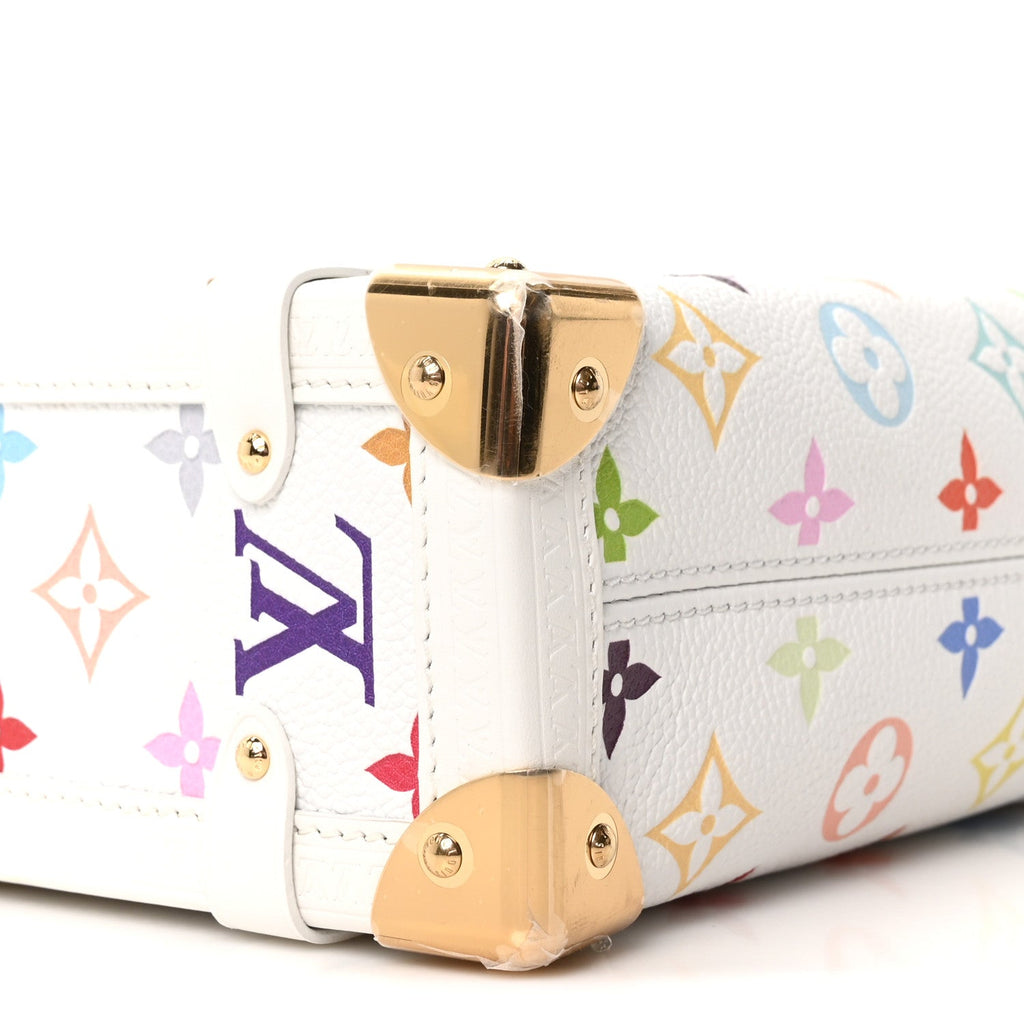 LV x TM Cowhide Monogram Multicolor Side Trunk MM White